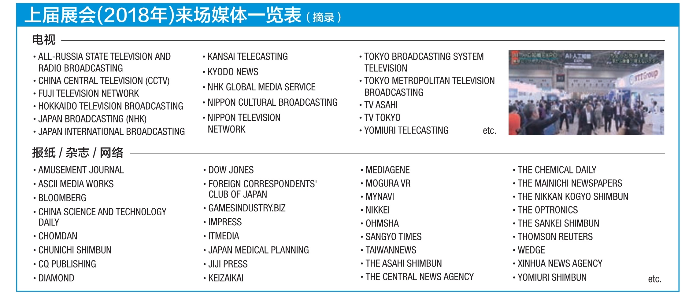 日本人工智能展上屆媒體